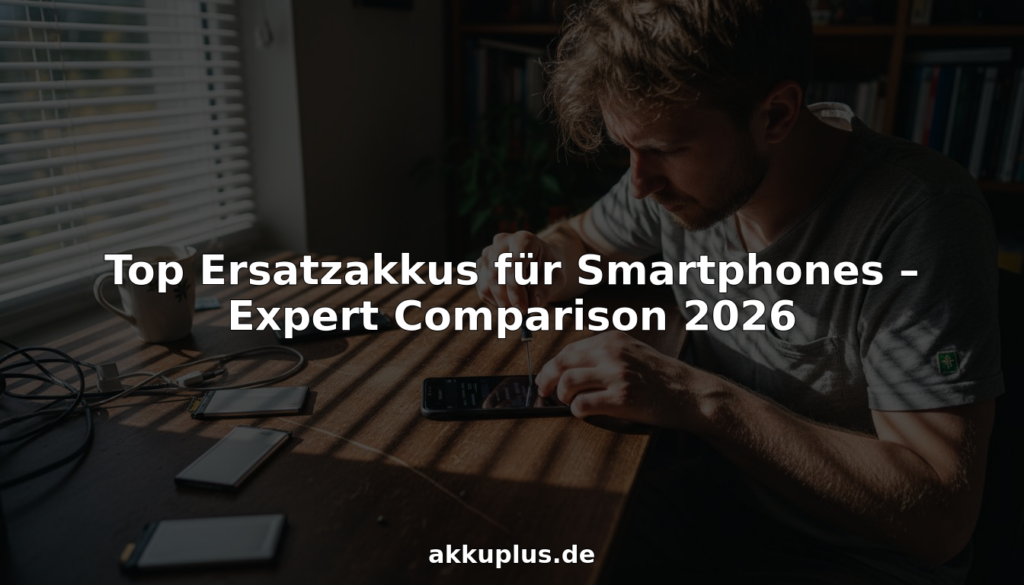 Ein Mann wechselt am Küchentisch den Akku seines Handys.