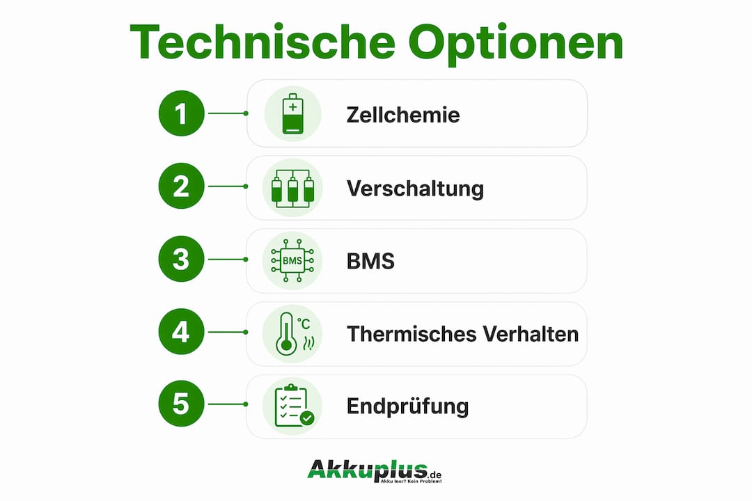 Übersicht: Technische Möglichkeiten bei Akkupacks auf einen Blick