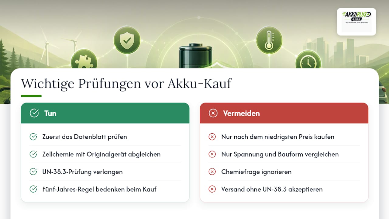 Was beim Ersatzakku-Kauf wirklich zählt — overview diagram