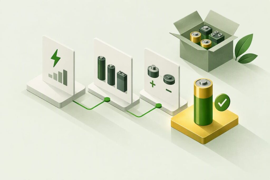 Geometrische Prüftafel für technische Batteriedaten
